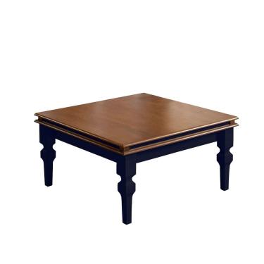 Imagem de Mesa de Centro Manchester 2039 Linz Móveis - Azul Petróleo/Imbuia Glazer