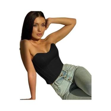 Imagem de Top Cropped Sem Mangas Sexy Para Mulheres, Corset Slim, Elegante E Cas