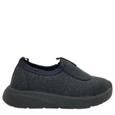 Imagem de Tênis Molekinha Calce Fácil Infantil Preto com Brilho 2723200-Feminino