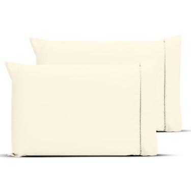Imagem de 2 Fronhas com Ponto Palito 70cm x 50cm Percal 180 Fios - Bem Me Quer E