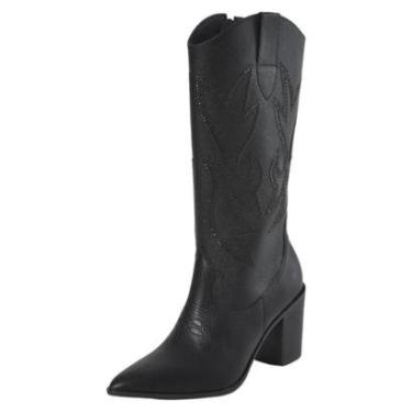 Imagem de Bota Feminina Salto Bloco Media Conforto Country Via Marte-Feminino