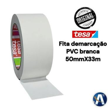 Imagem de Fita de Demarcação PVC Branca 50mm x 33m Tesa 60760 - tesa