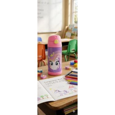 Imagem de Garrafa termica com canudo puket unicórnio diamante