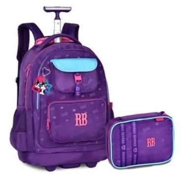 Imagem de Mochila de Rodinhas Com Estojo Box Kit Escolar Rebecca Bonbon-Feminino