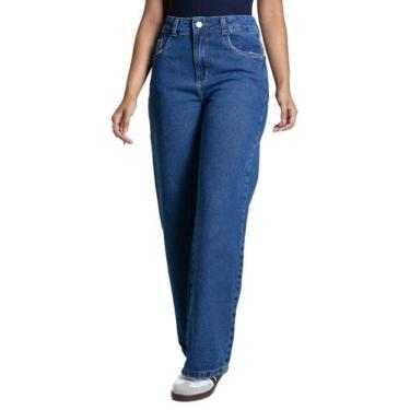 Imagem de Calça Jeans Sawary Wide Leg Petit - 282884 - Azul médiobr 44, Azul, 44