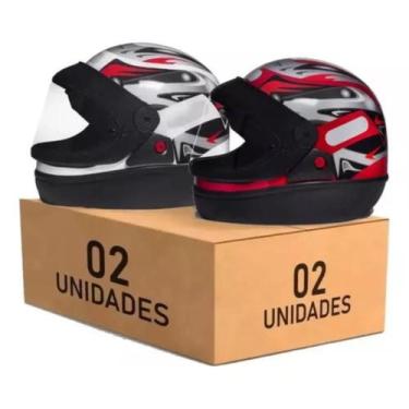 Imagem de Capacete Moto Masculino Feminino San Marino Automático Grafic Kit 2 Un