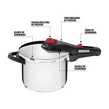 Imagem de Panela Pressão Tramontina Solar Inox 22cm 3L