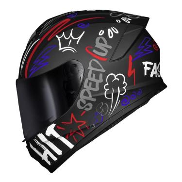 Imagem de Capacete Race Tech Hit Faster Preto e Vermelho Fosco-Masculino