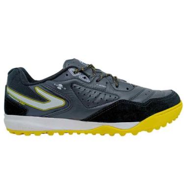 Imagem de Chuteira Society Topper Dominator Pro Couro Grama Sintética, Preto, Am