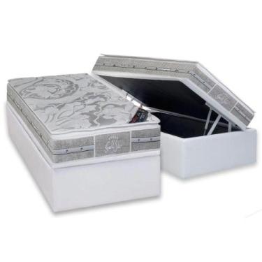 Imagem de Cama Box Baú Solteiro: Colchão Molas Castor Pocket Super Luxo Látex SL