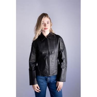 Imagem de Jaqueta Feminina - Classic - Casa Do Couro, G, Preto