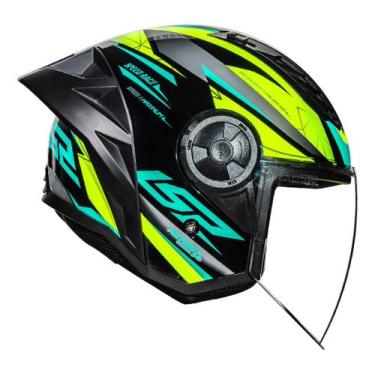 Imagem de Capacete Aberto LS2 Airflow II OF616 S Draze Preto Amarelo, Preto, 56