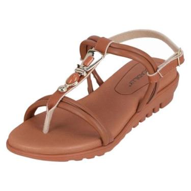 Imagem de Sandalia Feminina  Salto Baixo Ultraconforto Piccadilly, Ocre, 36