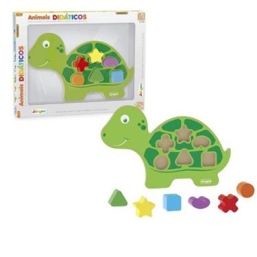 Imagem de Brinquedo Educativo Animais Didáticos-Tartaruga Em Madeira - Junges
