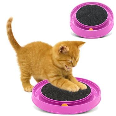 Imagem de Arranhador Redondo Gato Bolinha Brinquedo Felino Grande Rosa - FURACAO