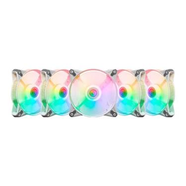 Imagem de Kit 5 Fans Tgt Humber ARGB Com Controladora 120mm Branco - Tgt-hr5-wh01