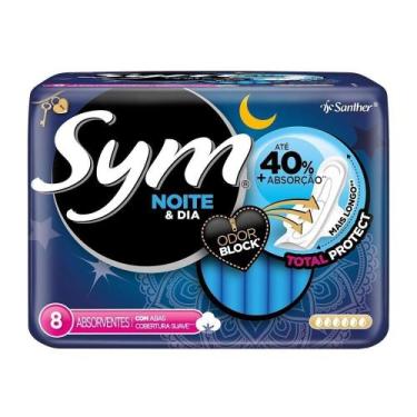 Imagem de Absorvente c/ Abas Noite e Dia Cobertura Suave Longo - 8 unidades - Sy