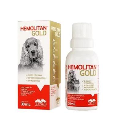 Imagem de Hemolitan gold 30ml para pets vitaminas e energia - Vetnil