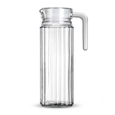 Imagem de Jarra Vidro Slim Canelada 1 Litro para Porta de Geladeira Com Tampa Ag