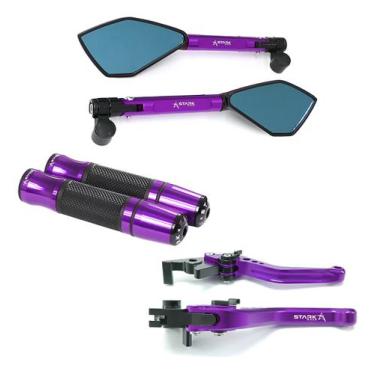 Imagem de Kit Manete Manopla Retrovisor Er-6n Er6n Er 6n Versys 650 - Stark Race