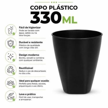 Imagem de Kit 10 Copos 330ML Multicoloridos Resistentes Para Festas Eventos Esco