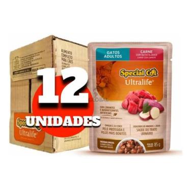 Imagem de Special Cat Adulto Carne Ao Molho Sachê 85g Caixa C/ 12un - Congratula