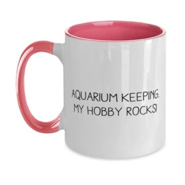 Imagem de Presentes inapropriados para manter o aquário, manutenção de aquário. My Hobby Rocks!, Caneca chique de dois tons 325 ml para amigos de