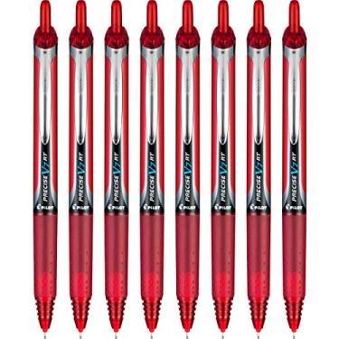 Imagem de PILOT Canetas esferográficas retráteis e recarregáveis Precise V7 RT, ponta fina (0,7 mm) vermelha, pacote com 8 (15346)