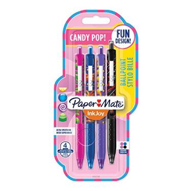 Imagem de Paper Mate Canetas esferográficas retráteis InkJoy 300RT, ponta média (1,0 mm), pacote com 4 unidades