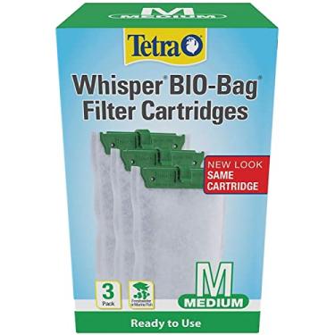 Imagem de Tetra Whisper Bio-Bag Cartuchos de aquário de filtro, filtro médio para peixes de água doce e marinha, remove odores e descoloração, pronto para usar, 3 filtros verdes médios