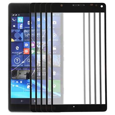 Imagem de LIYONG Peças sobressalentes de reposição 10 peças de lente de vidro externo para Microsoft Lumia 950 XL (preto) peças de reparo (cor preta)