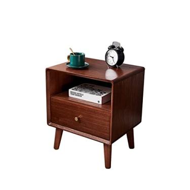 Imagem de Mesas laterais de cama com gaveta única mesa de cabeceira de madeira moderna minimalista pequeno apartamento quarto mini armário armário casa cabeceira mesas de cabeceira para quarto (cor : A)