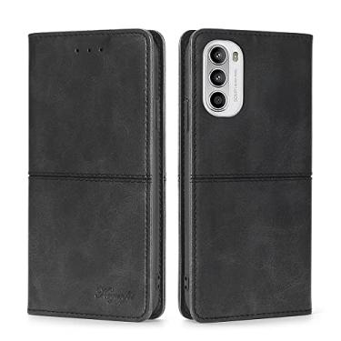 Imagem de For Motorola Moto G52 4G/G82 5G Cow Texture Magnetic Horizontal Flip Leather Phone Case