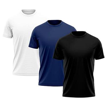 Imagem de Kit 3 Camisetas Masculina Dry Fit Proteção Solar UV Térmica Academia Treino Caminhada Esporte Camisa Praia Blusa, Tamanho M
