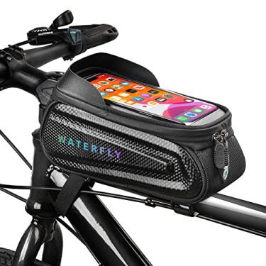 Imagem de Bolsa impermeável Waterfly com moldura de bicicleta, tubo frontal para guidão, bolsa de bicicleta com tela sensível ao toque, capa para iPhone X/8/7 Plus/7/6s/6 Plus/5s, Black 1