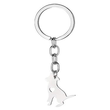 Imagem de Chaveiro com pingente de resgate para filhotes de cachorro Art Attack Silvertone I Love My Dog Lover Heart Delineado American Pitbull Terrier Pit Bull Pet Pet
