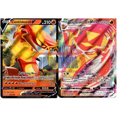 Imagem de Pokemon Centiskorch V & Vmax - 33/189 - 34/189 - Escuridão em chamas - Lote de cartas ultra raro