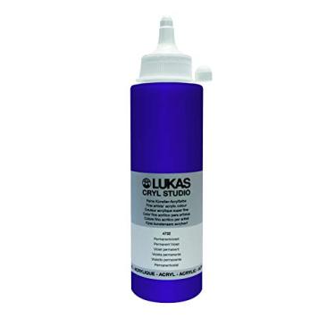 Imagem de LUKAS Cryl Studio Tinta acrílica - Pintura de acrílico de artista profissional da Alemanha, Permanent Violet, 250 ml Bottle