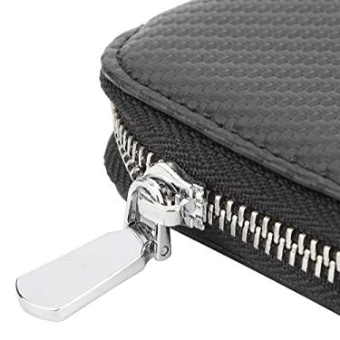 Imagem de Porta-passaporte, carteira simples e elegante com certa resistência à água, resistente ao desgaste preto durável para viagens ao ar livre, armazenamento de dinheiro, cartões (preto)