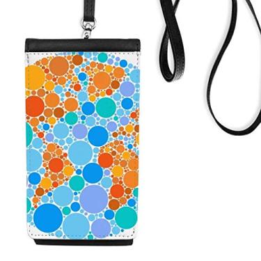 Imagem de Bolsa de celular azul laranja Mapa-múndi Terra, bolso preto para pendurar