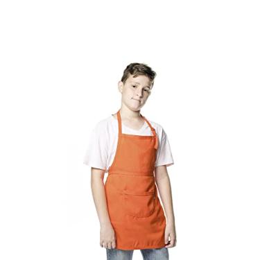 Imagem de Avental Infantil Juvenil Laranja Cozinha Artesanato Pintura 1un