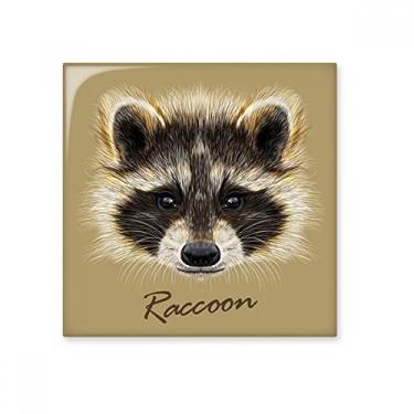 Imagem de Azulejo de cerâmica animal guaxinim marrom pequeno Mischievous decalque brilhante pedra adornada tijolo vitrificado