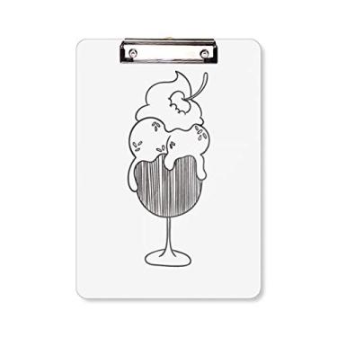 Imagem de Placa de suporte para pasta de sorvete de cereja com contorno preto A4