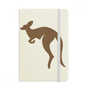 Imagem de Caderno estilo australiano com silhueta marrom canguru, capa rígida, diário clássico A5
