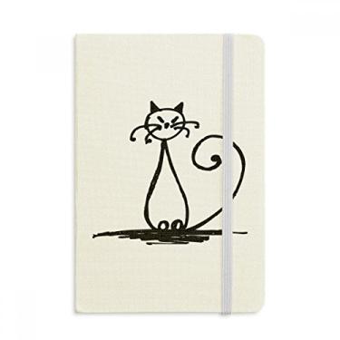 Imagem de Caderno em formato de gato com cauda encaracolada, capa dura de tecido, diário clássico