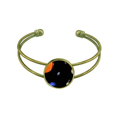 Imagem de Bracelete retrô de céu noturno azul e vermelho planeta