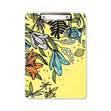 Imagem de Modern Art Lírio Flores Plantas Desenho Prancheta Pasta Bloco de Escrita Placa de Base A4