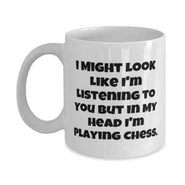 Imagem de Nice Chess Gifts, I Might Look Like I'm Listening to You but in My Head I'm Playing Chess, Inspire Holiday 325 g Caneca presente para amigos