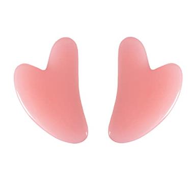 Imagem de Gua Sha ferramentas faciais, 2 peças de ferramentas antienvelhecimento para cuidados com a pele para rosto, olhos, pescoço, relaxamento muscular corporal e alívio de linhas finas e