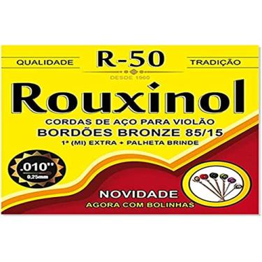 Imagem de Cordas Para Violão, Rouxinol, Aço, Bronze, 85/15, 010, Com Bolinha
